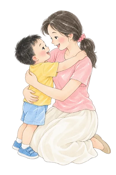 Người mẹ ôm con vào lòng